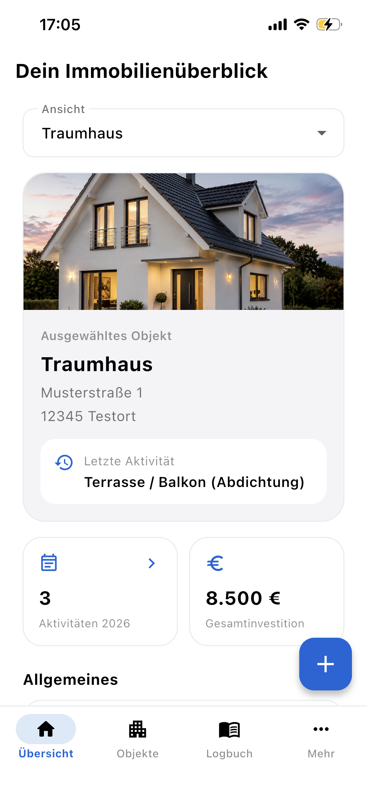 Objektübersicht der ImmoLog App